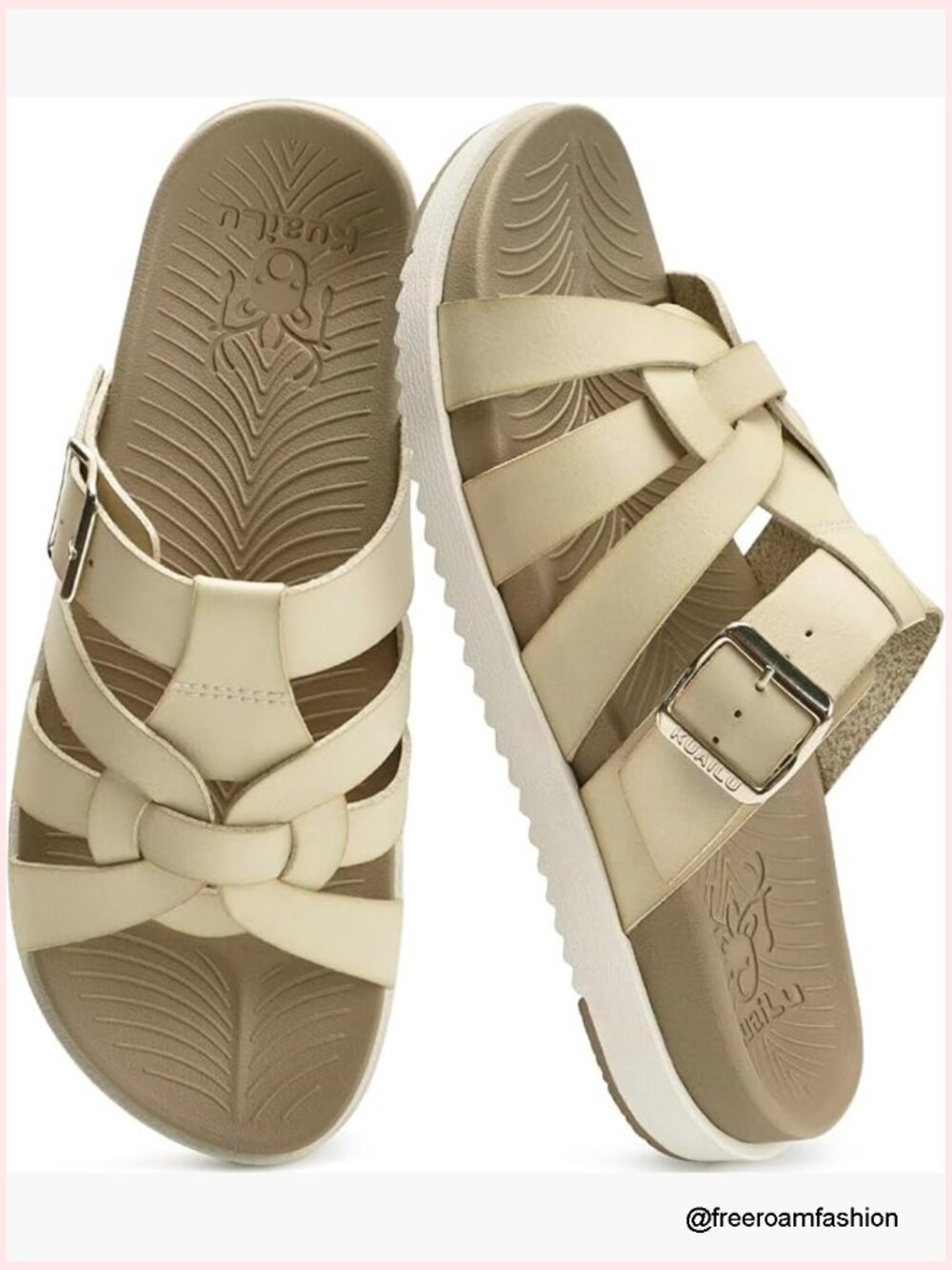 Women's Gladiator Sandals with Arch Support Flat Slip On Beach Slides